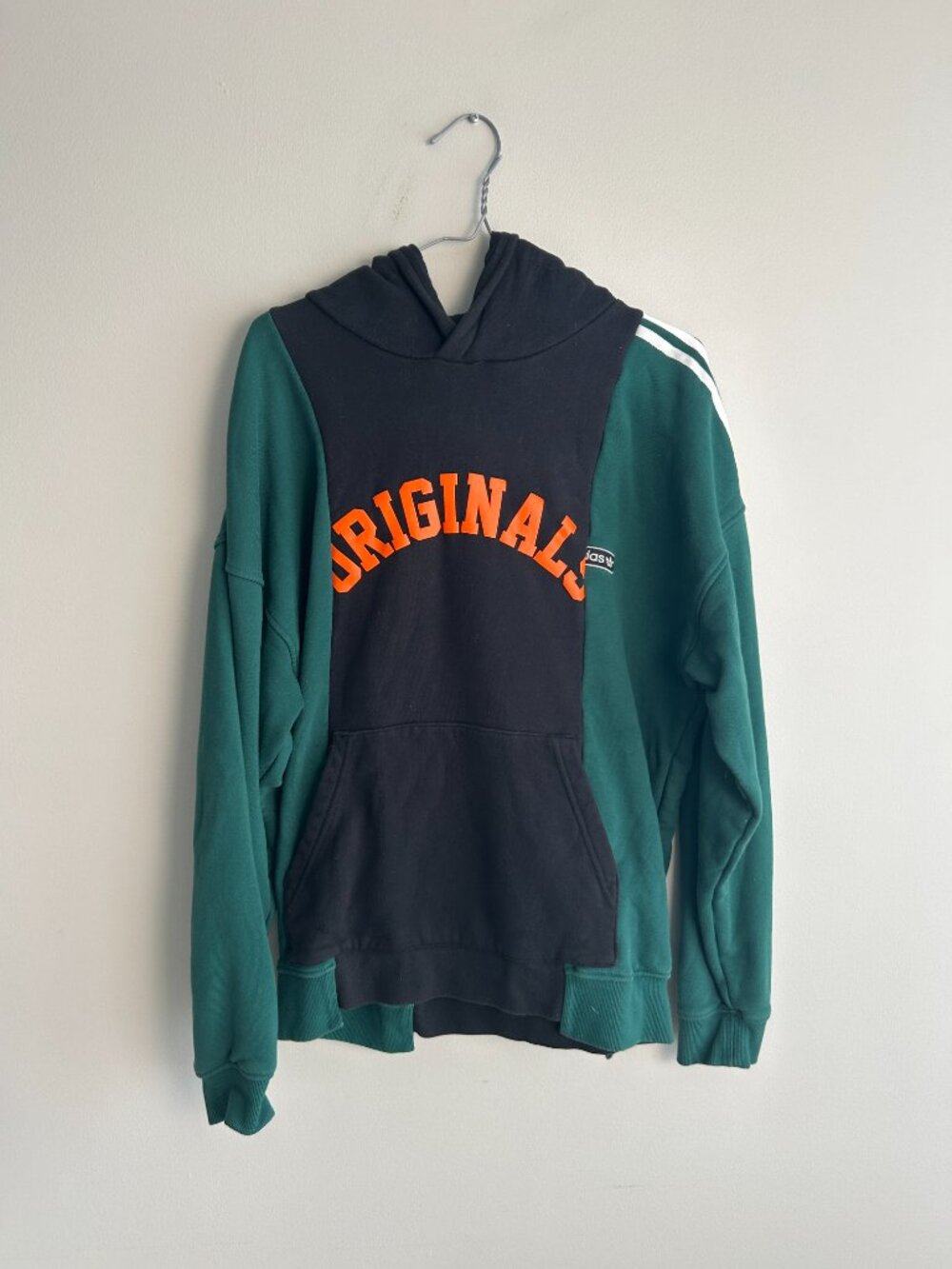 Adidas Originals Colorblock Hoodie Green Navy Orange Trefoil Size S